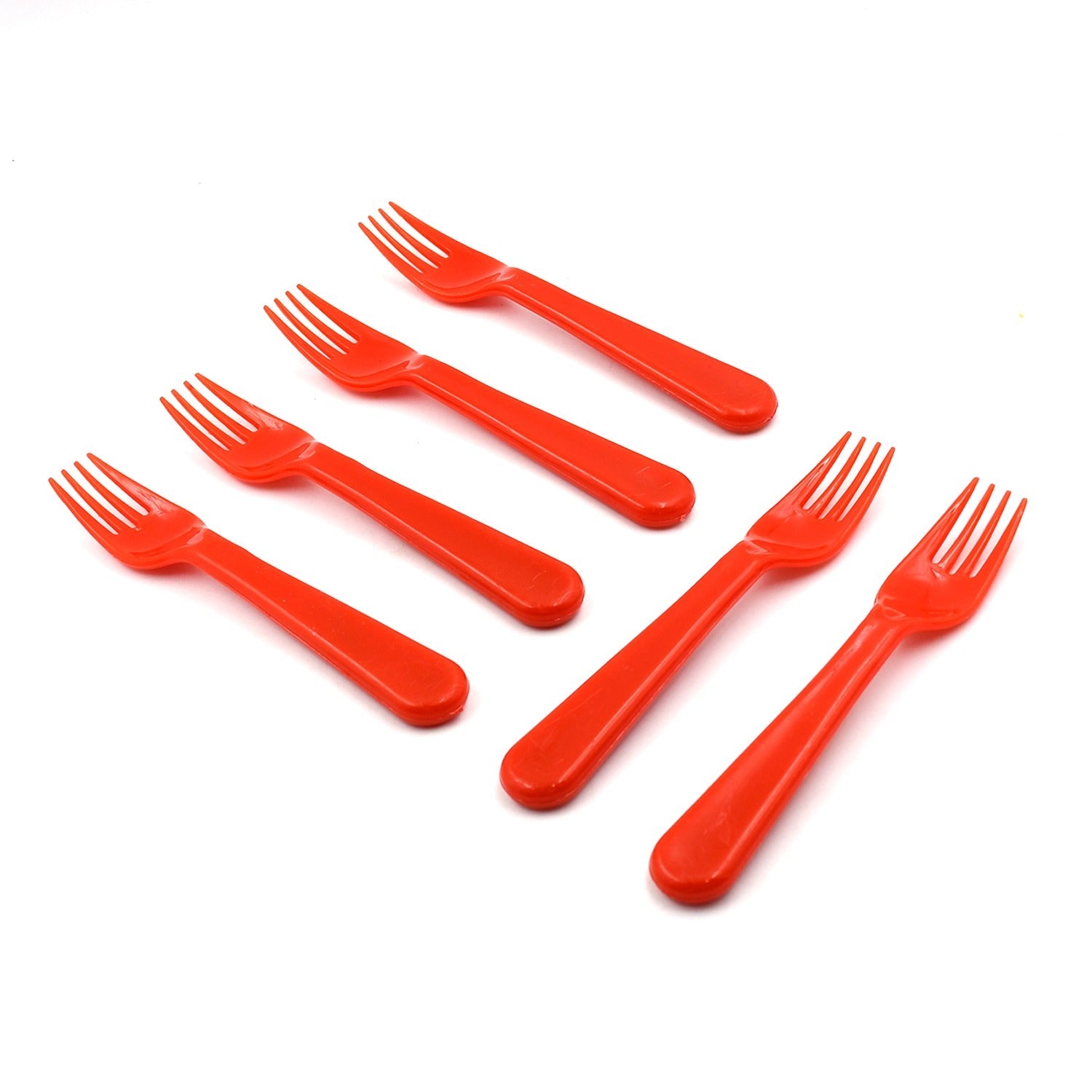 Plastic Fork Spoon, Fork Spoon Set, Fruit Fork Spoon Set | Baby Fork Spoon/Vegetable Fork Spoon, Plastic Salad Spoon, Dessert Spoon (6pc set) - Springkart 