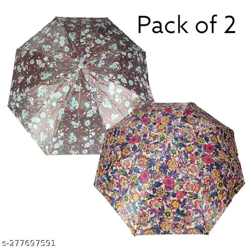 Beautiful RANDOM design printed Umbrella set combo for regular use . Pack of 2