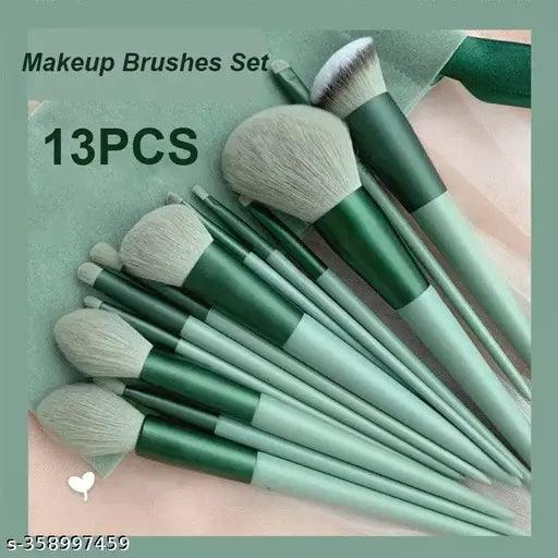 Makeup Kit Brushes - 13pcs - Green