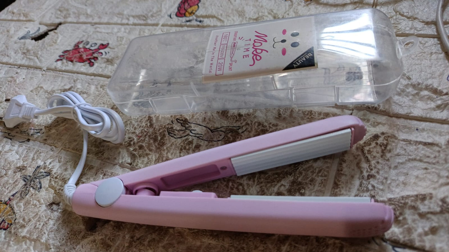 Beauty and Personal Care Professional Ceramic Plate Mini Hair Styler Straightener and Curler - Springkart 