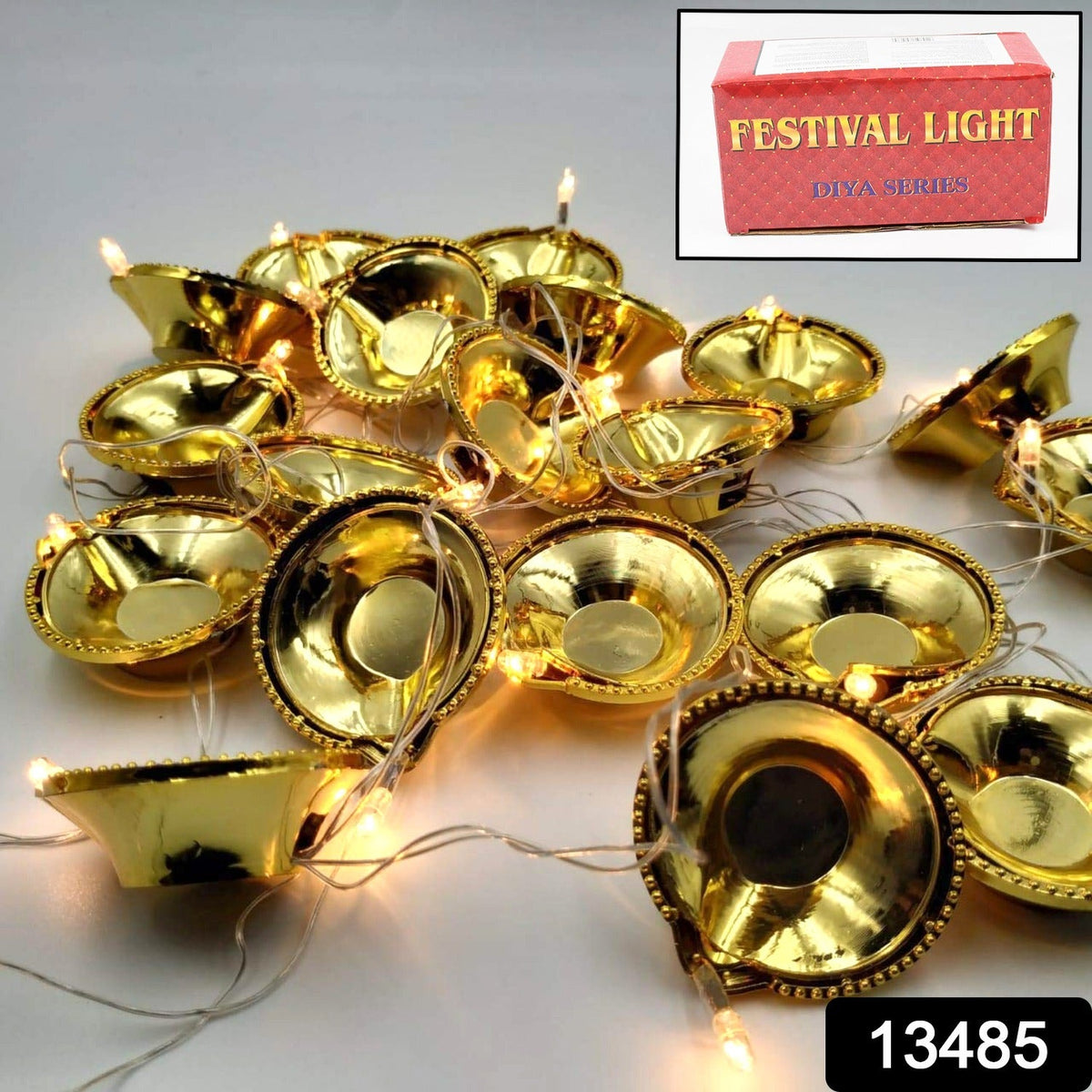LED Diya Series Light, Fairy Lights for Diwali Decoration (16 Diya) - Springkart 