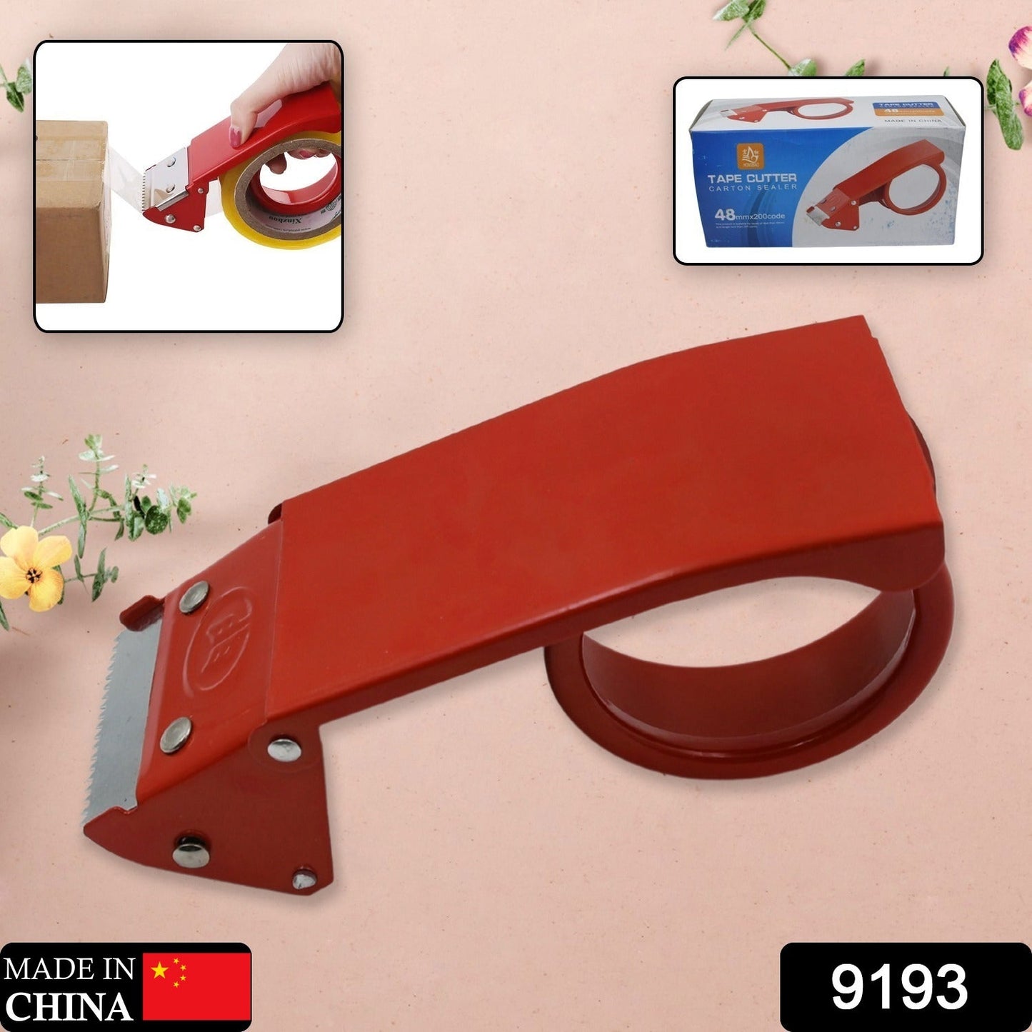 Metal Packing Tape Dispenser Cutter for Home Office use, Tape Dispenser for Stationary, Tape Cutter Packaging Tape - Springkart 