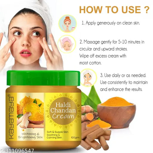 Haldi Chandan Cream for Whitening & Brightening Skin (100 g) pack of 2 - Springkart 
