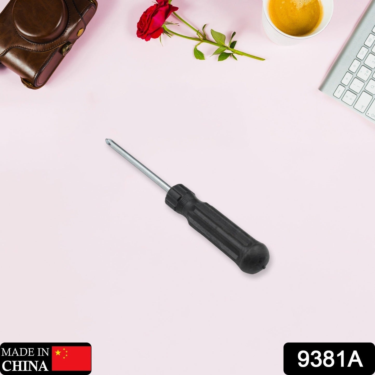 Small Pocket Size Slotted Cross Head Flat Magnetic Screwdriver, Small Slotted Screwdriver Flat Head with Black Handle for Small Appliances (1 Pc) - Springkart 