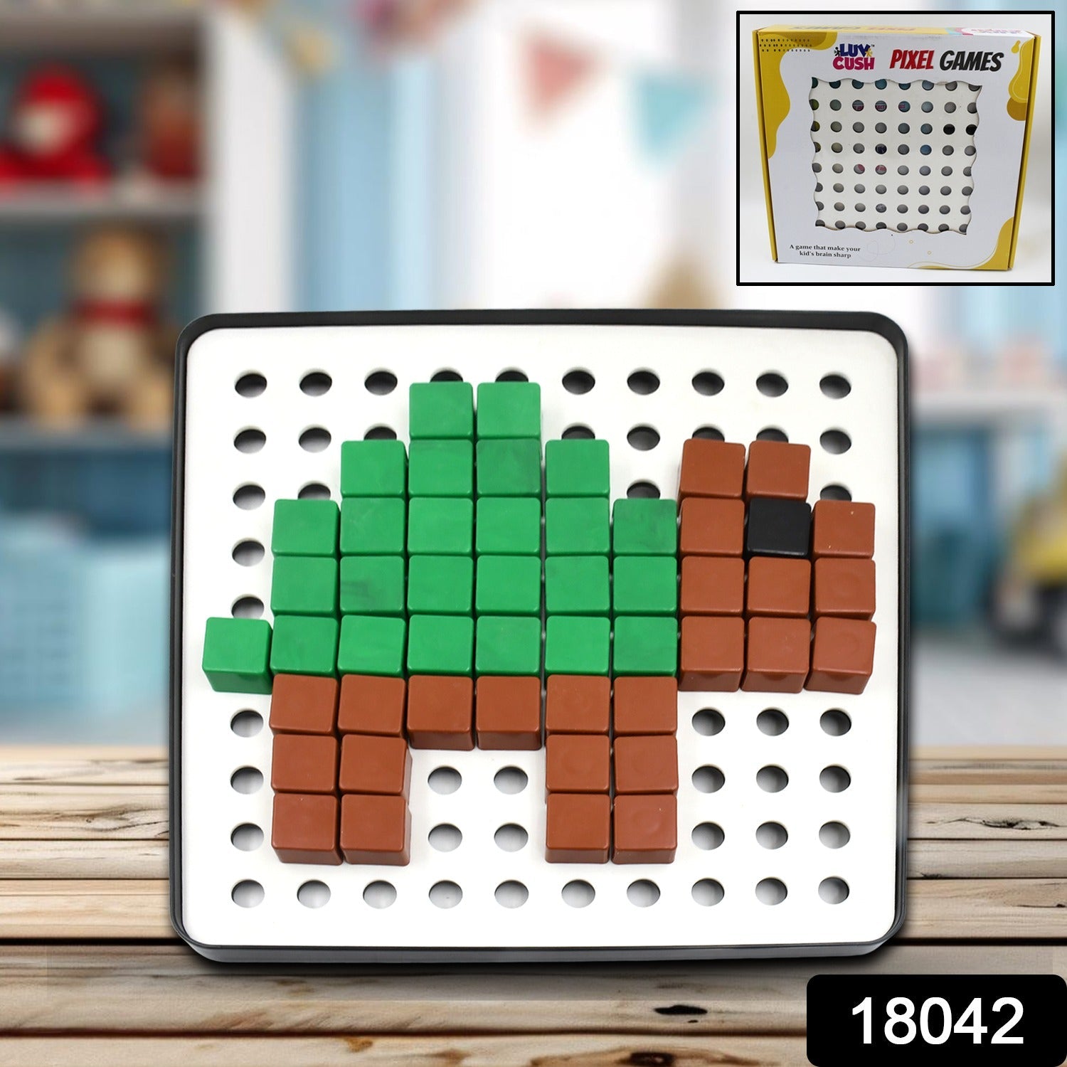 Pixel Cubes Toy for Children Early Education, Pixel Game Educational Board Games Board, Birthday Gift for Kids, Learning Math Toy, Brain Games, Math Puzzle (Approx 180 Cubes With Pixel Board & Book) - Springkart 
