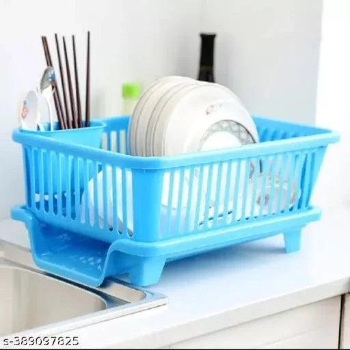 3 in 1 Kitchen Sink Dish Drainer Drying Rack Utensils Washing Holder - Springkart 