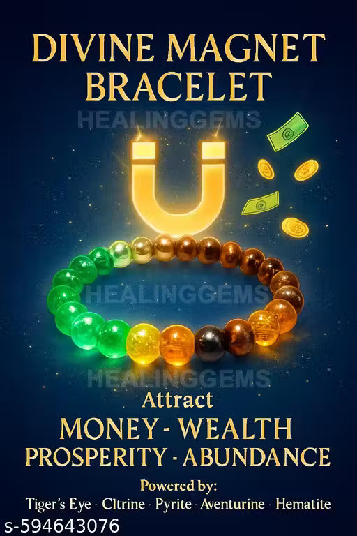 HEALING GEMS Trending Handmade Money Magnet Bracelet for Women – Original Kali Crystal Stone for Wealth, Luck & Prosperity