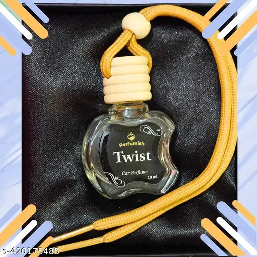 Car Freshener TWIST PERFUME Essential Oils Fragnance in Glass Bottle with Wooden Diffuser Lid