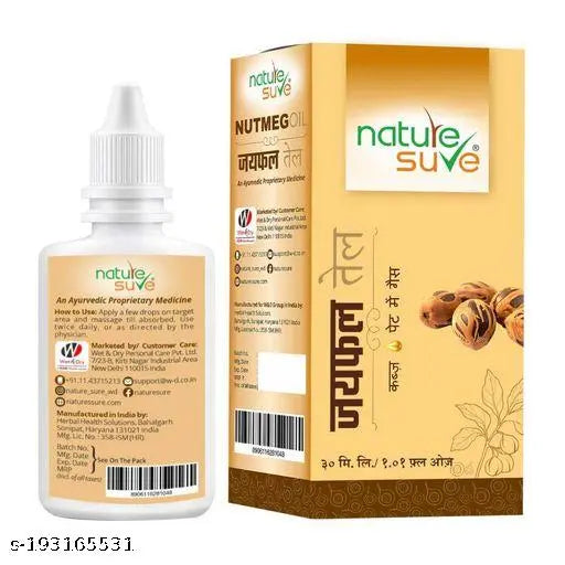 Nature Sure Nutmeg Jaiphal Oil for Bloating & Constipation in Men & Women - 1 Pack (30ml) - Springkart 