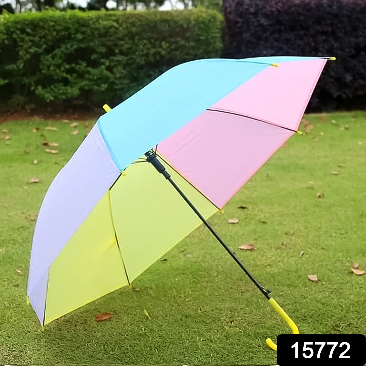 Colorful Rainbow Umbrella Multi-colour J Shaped Handle (1 Pc) - Springkart 