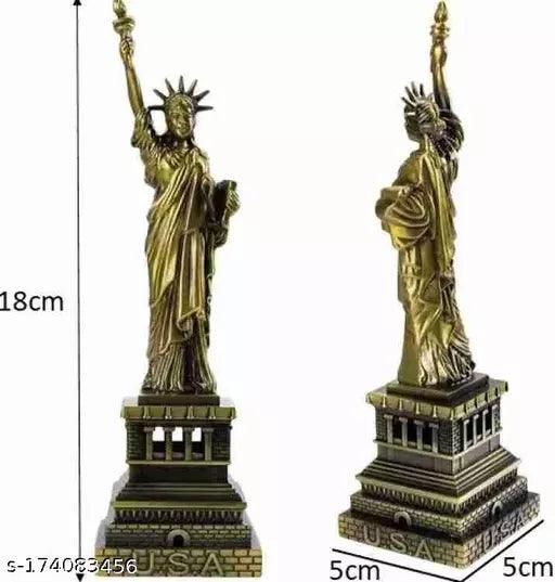 Metal Statue of Liberty Eiffel Tower showpiece for Home Decoration, Living Room, Office (Standard) Set of 2 - Springkart 