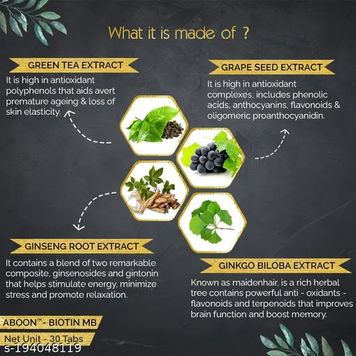 ABOON HAIR NAILS SKIN BIOTIN MULTIVITAMINS TAB