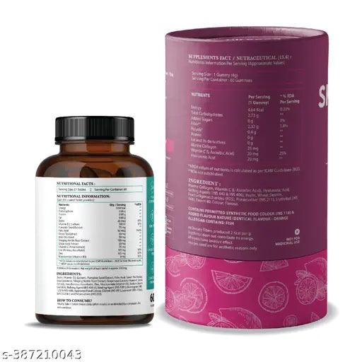 Nirvasa Hair Vitals DHT Blocker with Biotin Tablets & Skin Radiance Collagen Gummies Combo