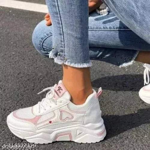 Girls kids White Casual Sneaker Shoes - Springkart 