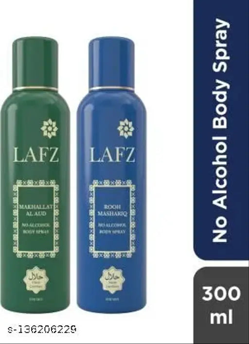 LAFZ Makhallat Al Aud & Rooh Mashariq, No Alcohol Deodorant, Halal Body Spray - For Men  (300 ml, Pack of 2)