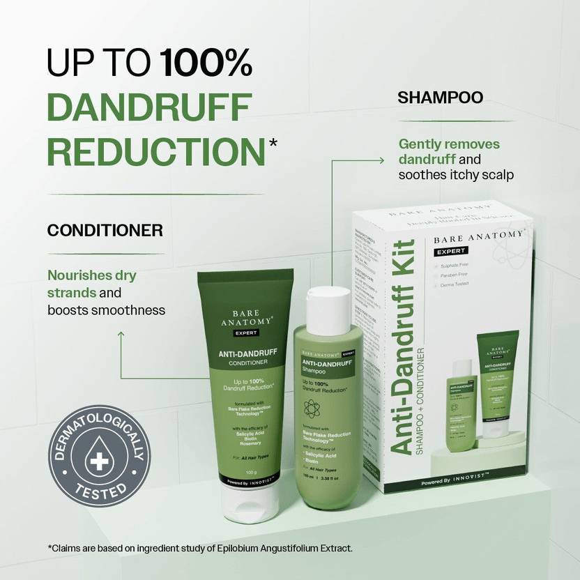 BARE ANATOMY Anti-Dandruff Shampoo & Conditioner Combo Kit  (2 Items in the set)