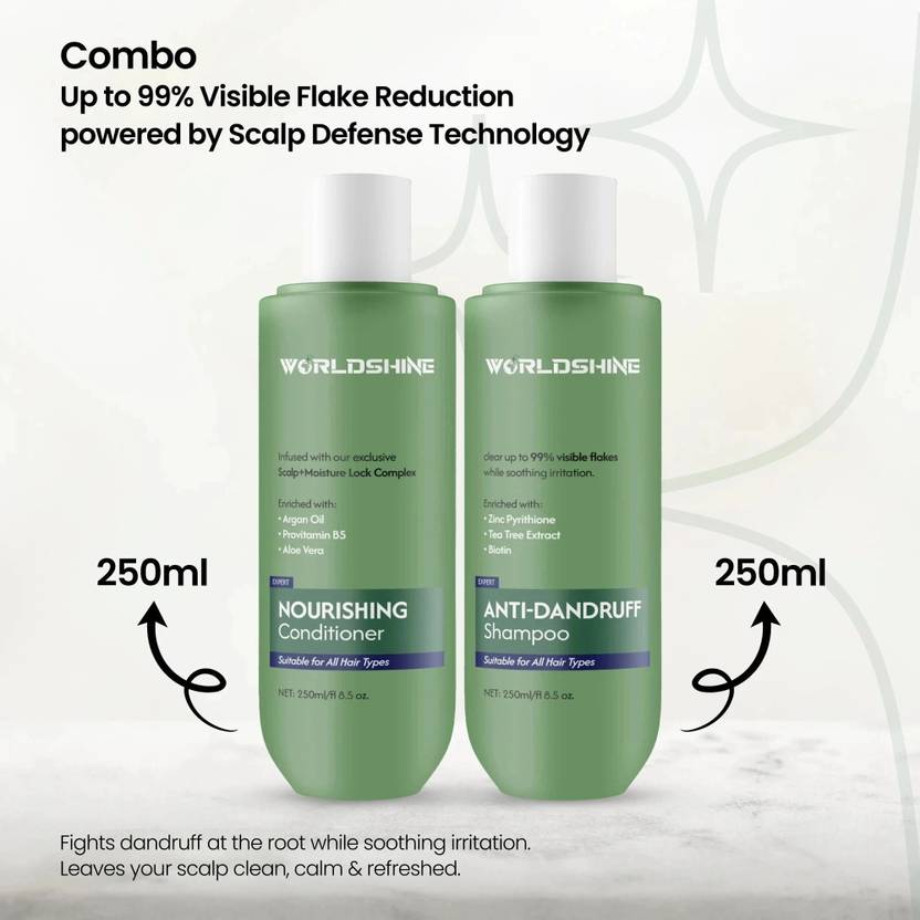 WORLDSHINE Anti-Dandruff Shampoo & Conditioner Combo Pack  (2 Items in the set)
