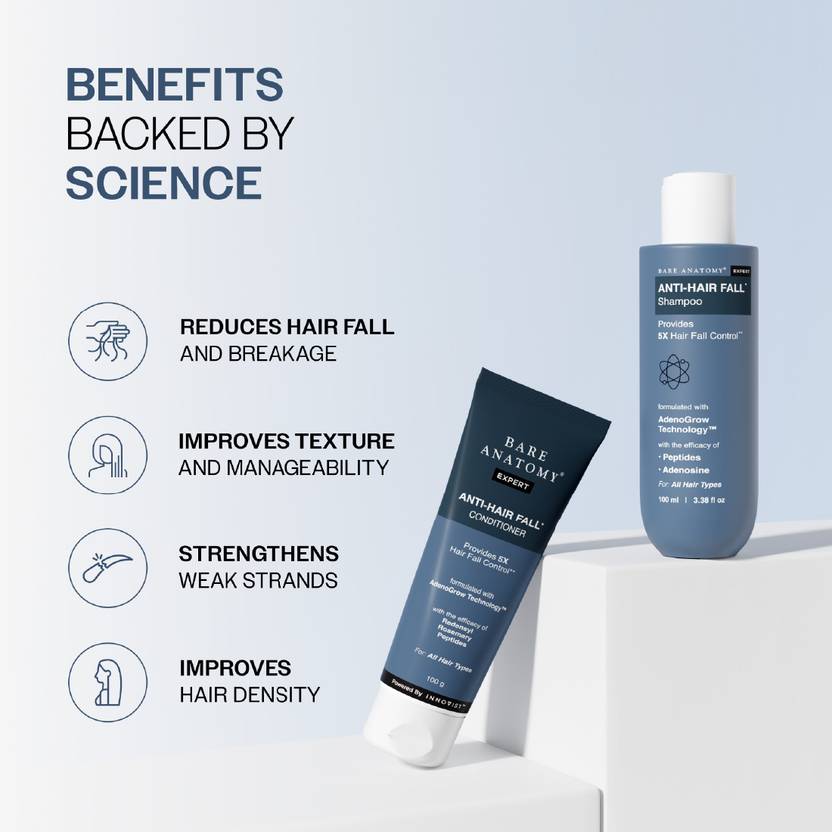 BARE ANATOMY Anti-Hair Fall Shampoo & Conditioner Combo Kit  (2 Items in the set)