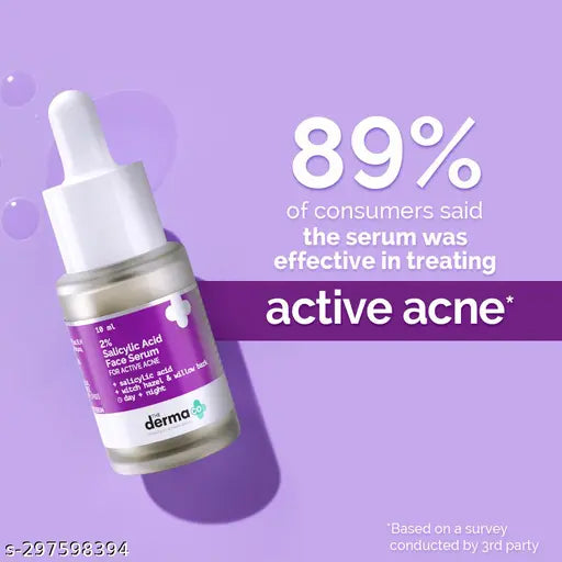 The Derma Co. 2% Salicylic Acid Serum with Witch Hazel & Willow Bark for Active Acne - 10ml
