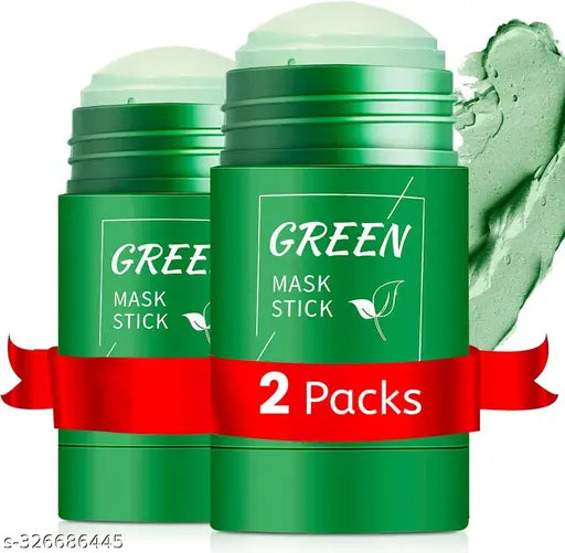 Green Tea Face Mask Stick for Face Purifying Blackhead Remover for Men and Women Combo Pack of 2 - Springkart 