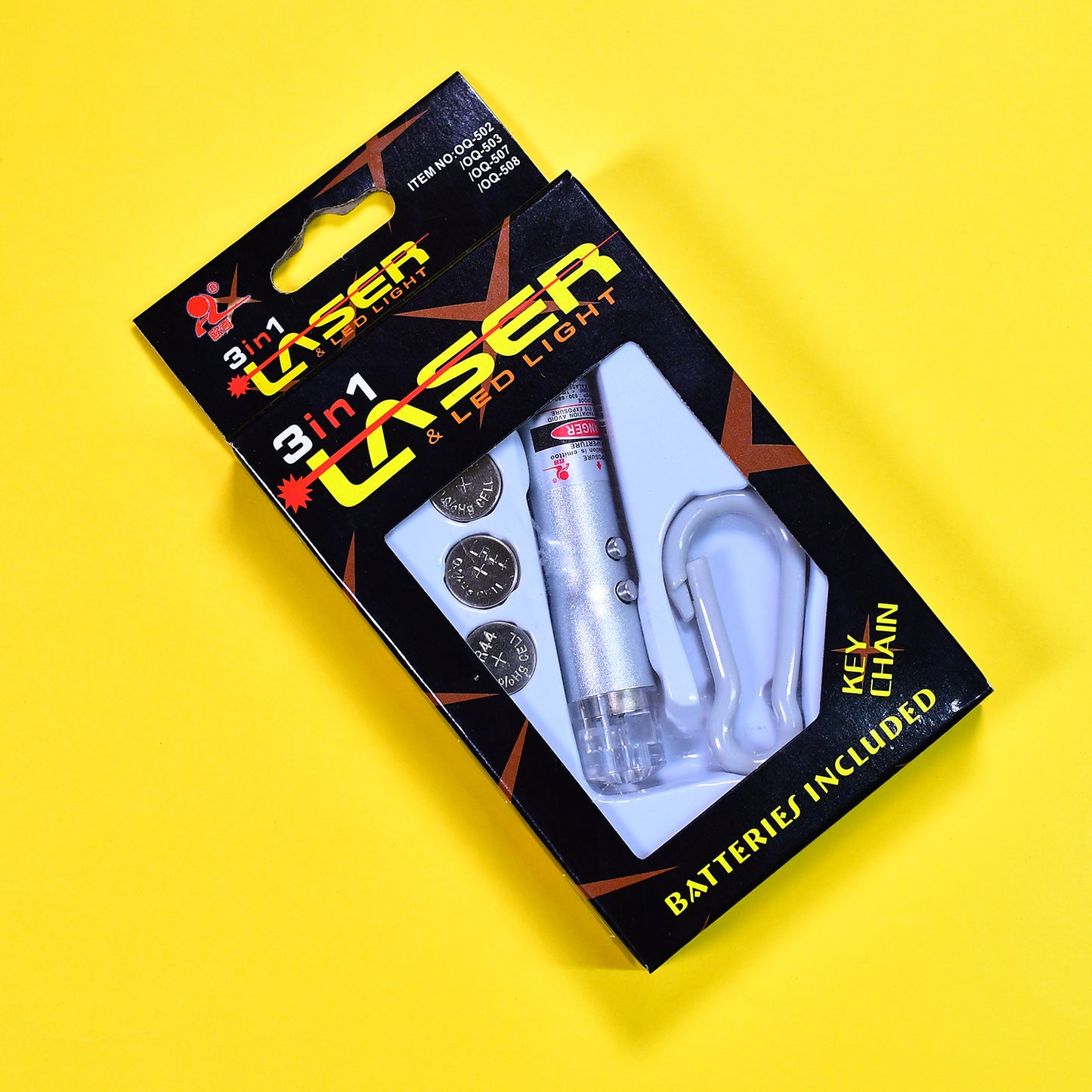 6427 3 In1 Laser Light Led Flashlight + Torch Keychain + Laser Pointer - Springkart 