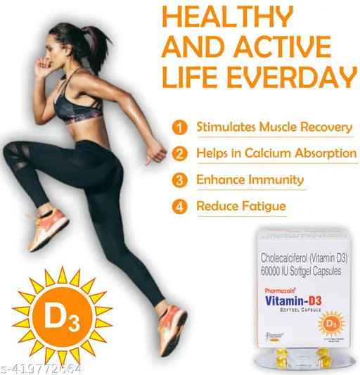Vitamin D3 Capsule for boosting immunity, Healthy bones and Strong muscles (20 Caps) - Springkart 