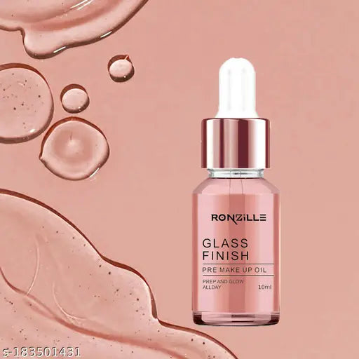 Ronzille Glass Glow Pre Makeup oil Primer enriched with Vitamin-E 10 ml Primer - 10 ml  (Transparent)