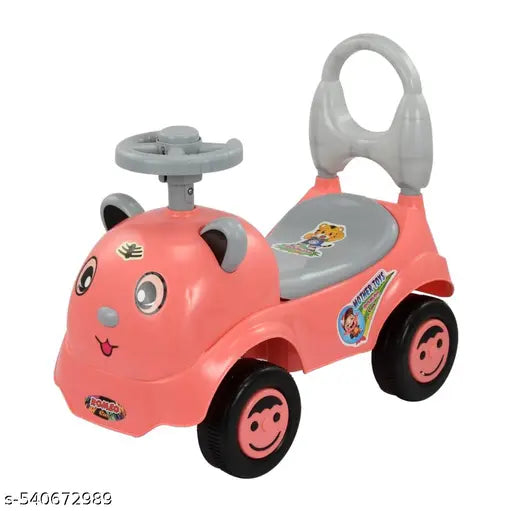 Aedee Kids Pull and Push On Car for Baby with Backrest with lion cartoon print, Ideal for Boys and Girls