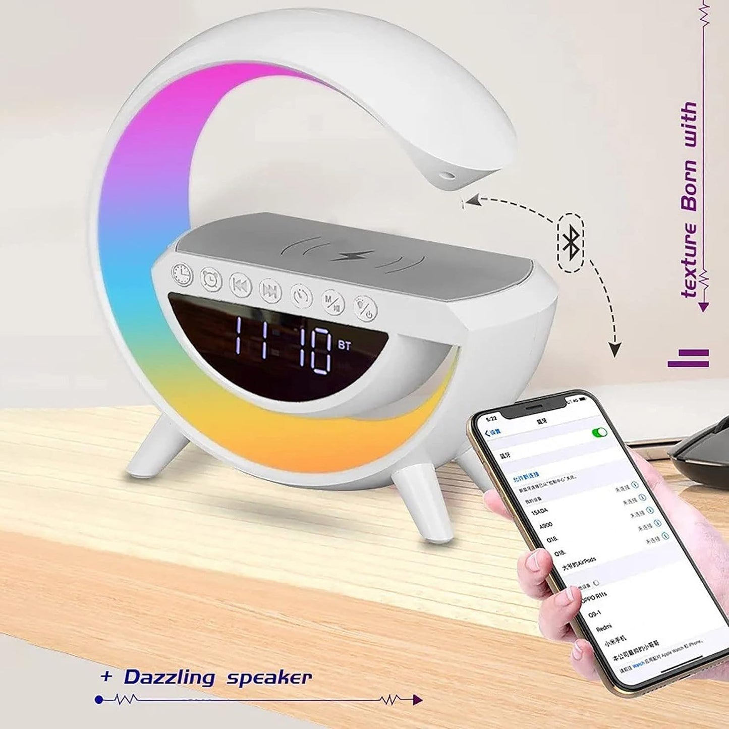 G Lamp Speaker - 3-in-1 Bluetooth Speaker With Fast Wireless Charging (1 Pc) - Springkart 