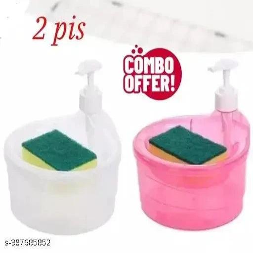 (Pack of 2) Soap Dispenser Dishwashing Brush Soap