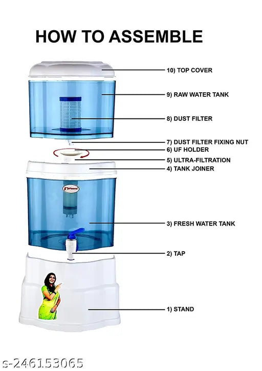 Always Pure- Pzone Aqyagem Gravity Based Water Purifier | Non Electric Water Purifier Filter - 15 Litre Storage ( UF gravity)