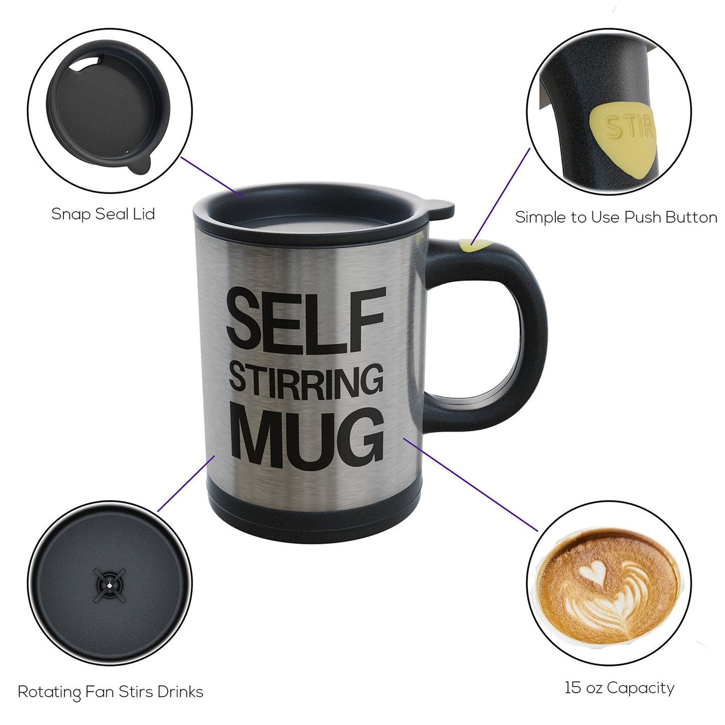 4791 Self Stirring Mug Used In All Kinds Of Household And Official Places For Serving Drinks Coffee And Types Of Beverages Etc.