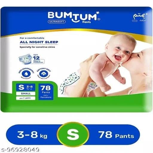 Baby Diaper Pants with Double Layer Leakage Protection - 4 to 8 Kg (78 Count, Smal) - Springkart 