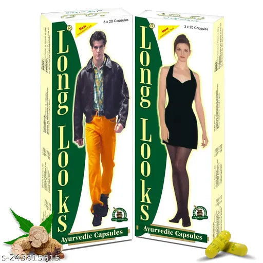 Long Looks Capsules for Boys & Girls | Look Longer – 60 Capsules (60 x 2)