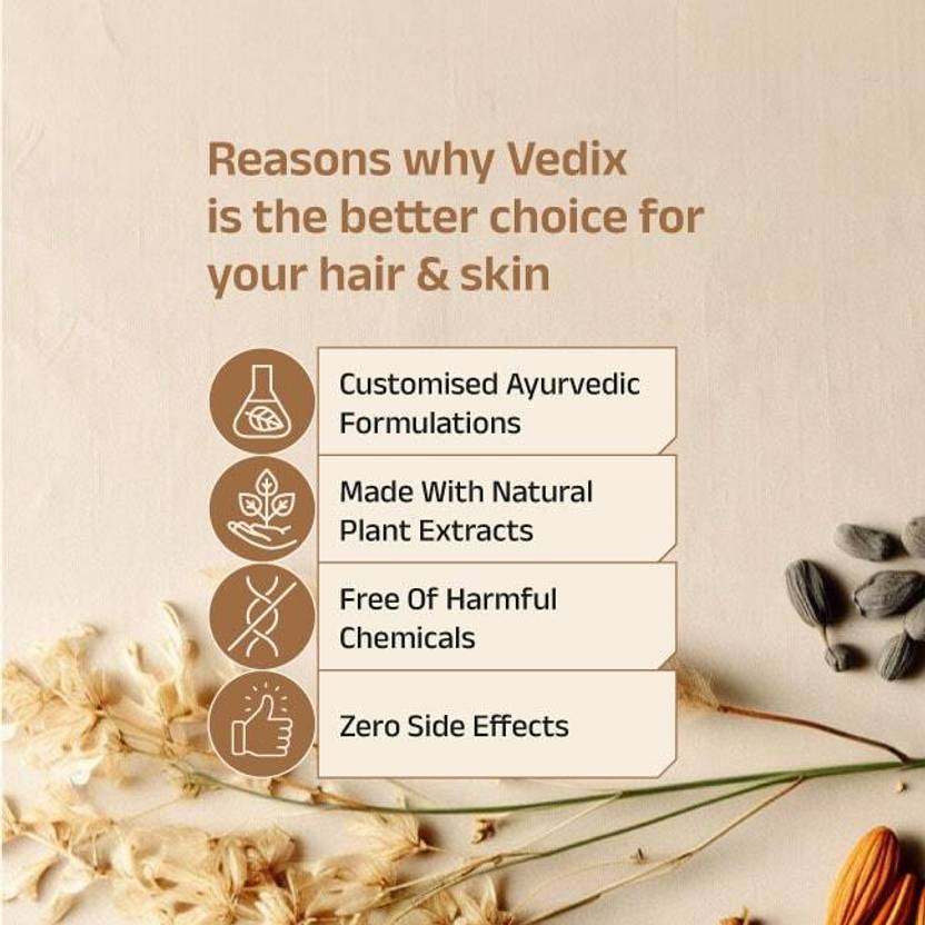 Vedix Ayurvedic Hair growth Kit for Dry Hair, Dry Scalp, Wavy Hair (5 Items in the set)