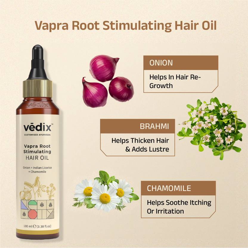 Vedix Ayurvedic Hair growth Kit for Dry Hair, Dry Scalp, Wavy Hair (5 Items in the set)