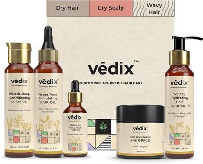 Vedix Ayurvedic Hair growth Kit for Dry Hair, Dry Scalp, Wavy Hair (5 Items in the set)