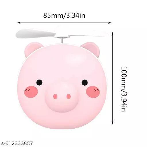 Portable 3 in 1 Cartoon LED Makeup Mirror Light with USB Mini Fan - Springkart 