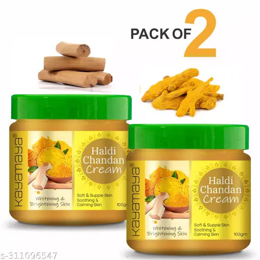 Haldi Chandan Cream for Whitening & Brightening Skin (100 g) pack of 2 - Springkart 