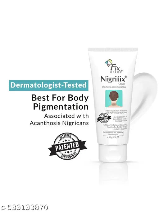 Nigrifix Cream for Acanthosis Nigricans with Lactic Acid For Body Parts like Neck, Ankles, Knuckles, Armpits, Thighs & Elbows | Exfoliant 50 gm