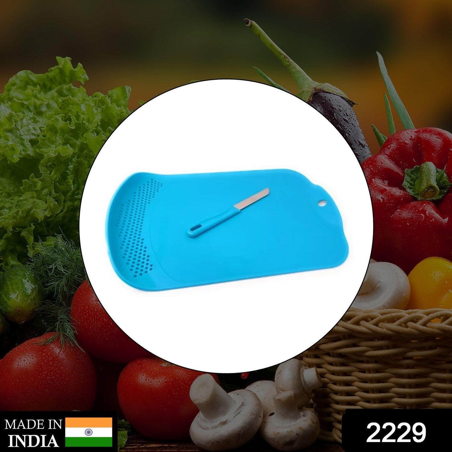 Chop & Drain Vegetables Fruits Chopping Board Sleek Knife - Springkart 