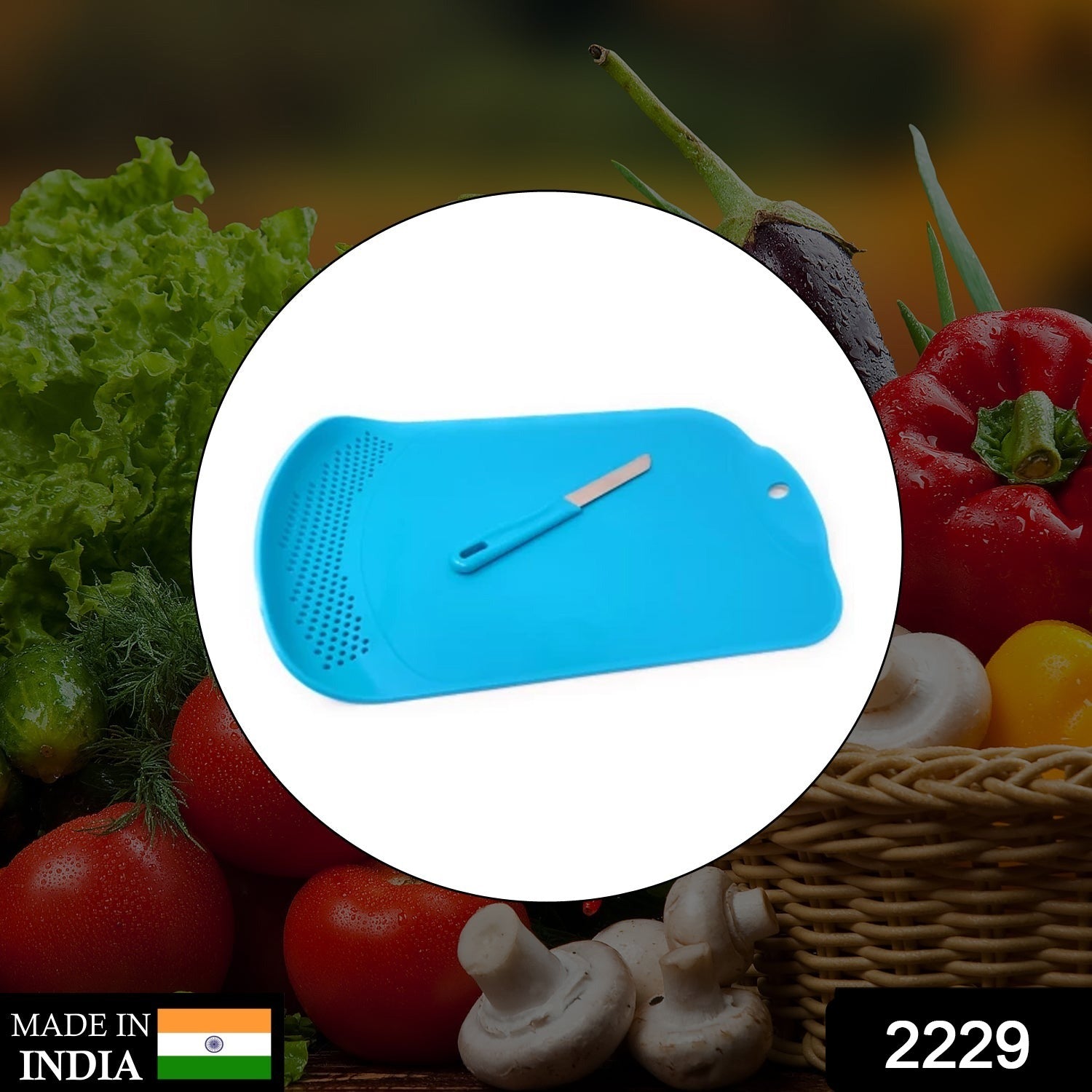 Chop & Drain Vegetables Fruits Chopping Board Sleek Knife - Springkart 