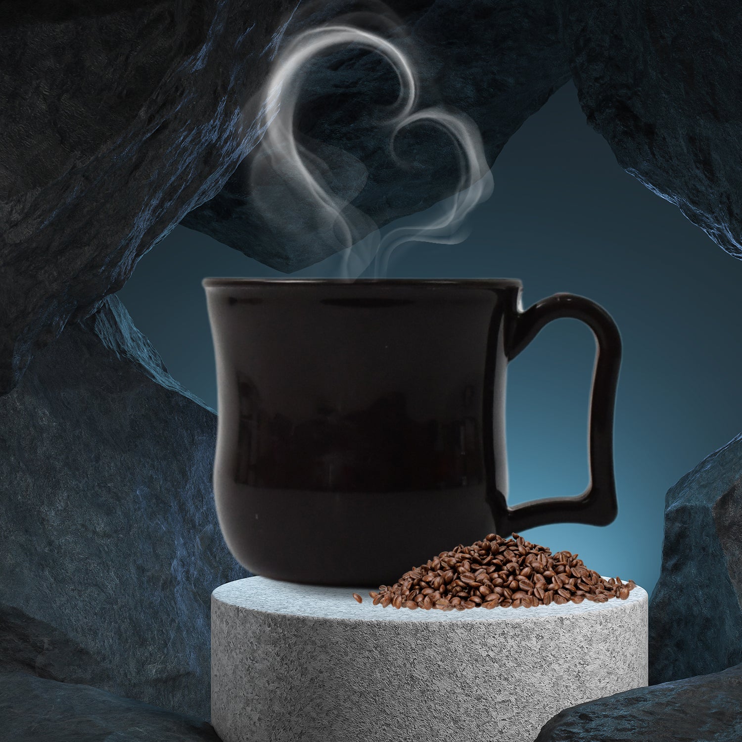 Premium Plastic Coffee Tea Cups Mug With Handle (1 Pc With Color Box Black) - Springkart 