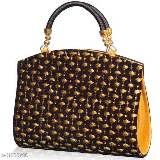 Attractive Women's Black Velvet Clutch