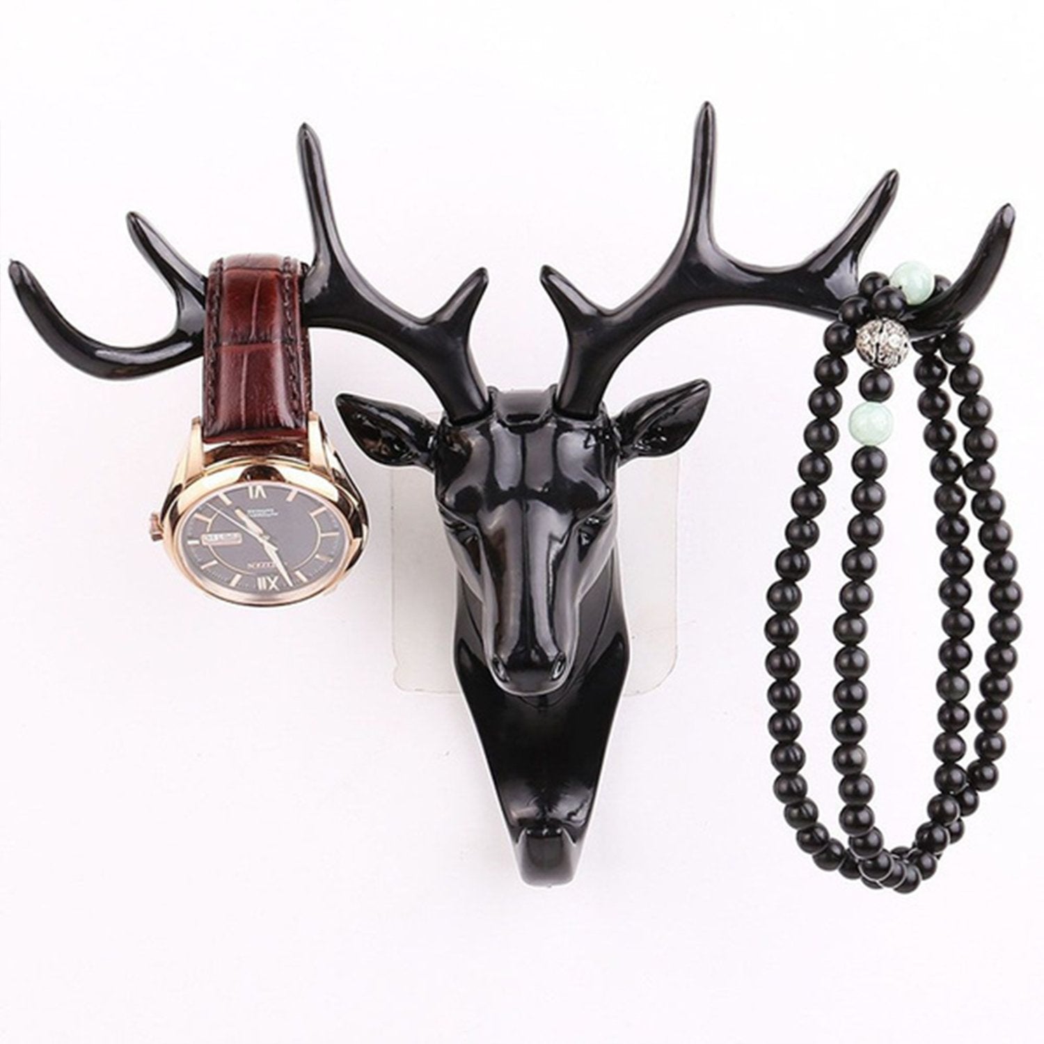 1743 Deer Head Self Adhesive Wall Door Hook Hanger - Springkart 