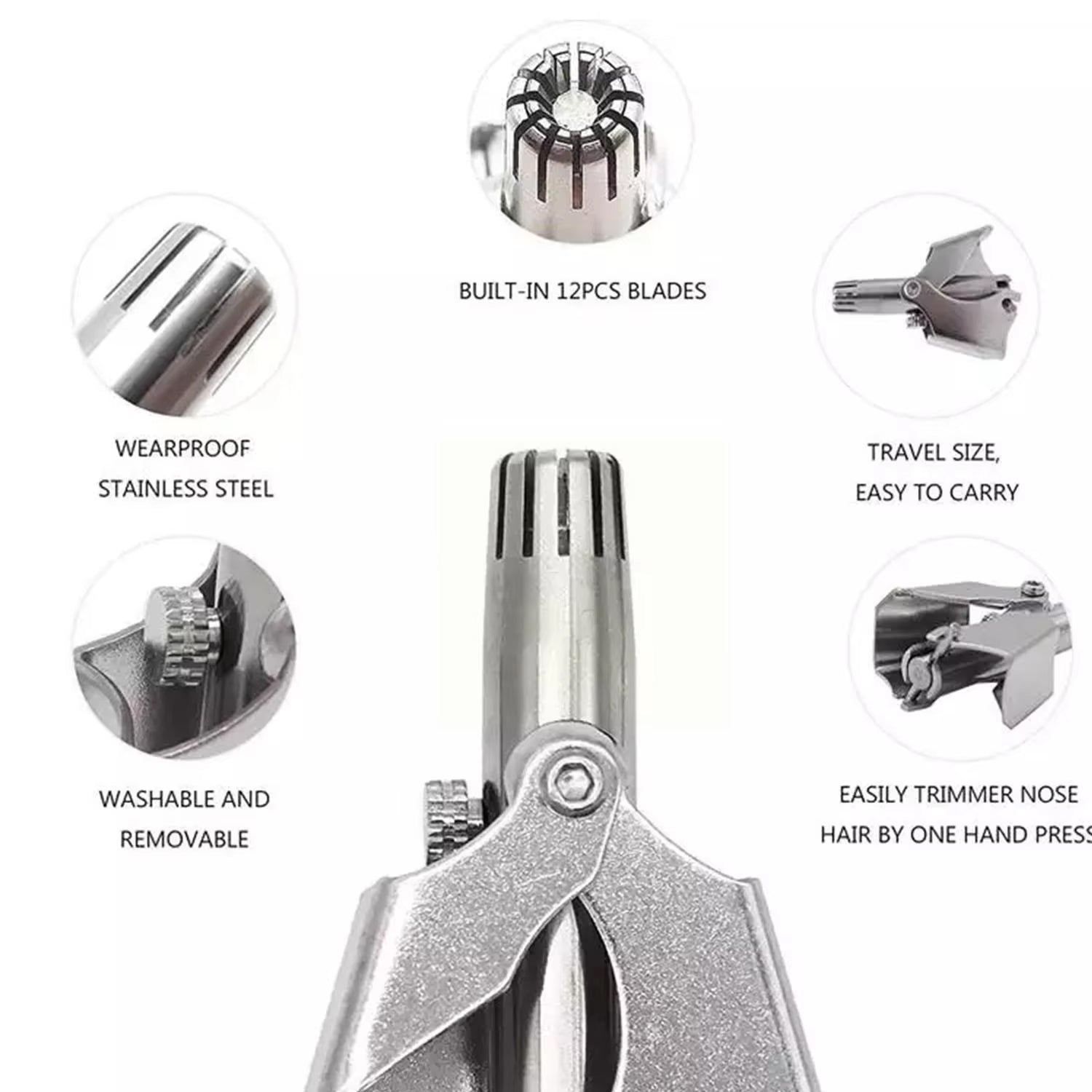 Nose Hair Clipper Stainless Steel Hair Remover (1 Pc With Brush Plastic Case) - Springkart 