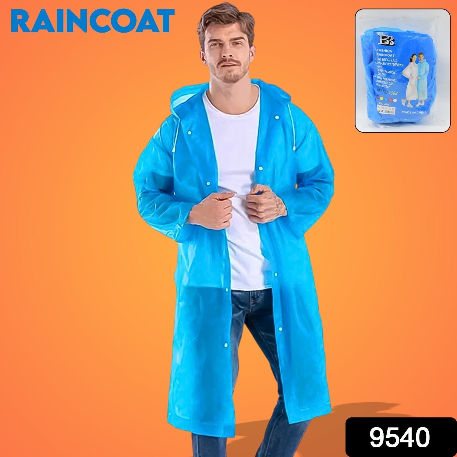 Fashion Portable Adult Rain Coat (1pc) - Springkart 