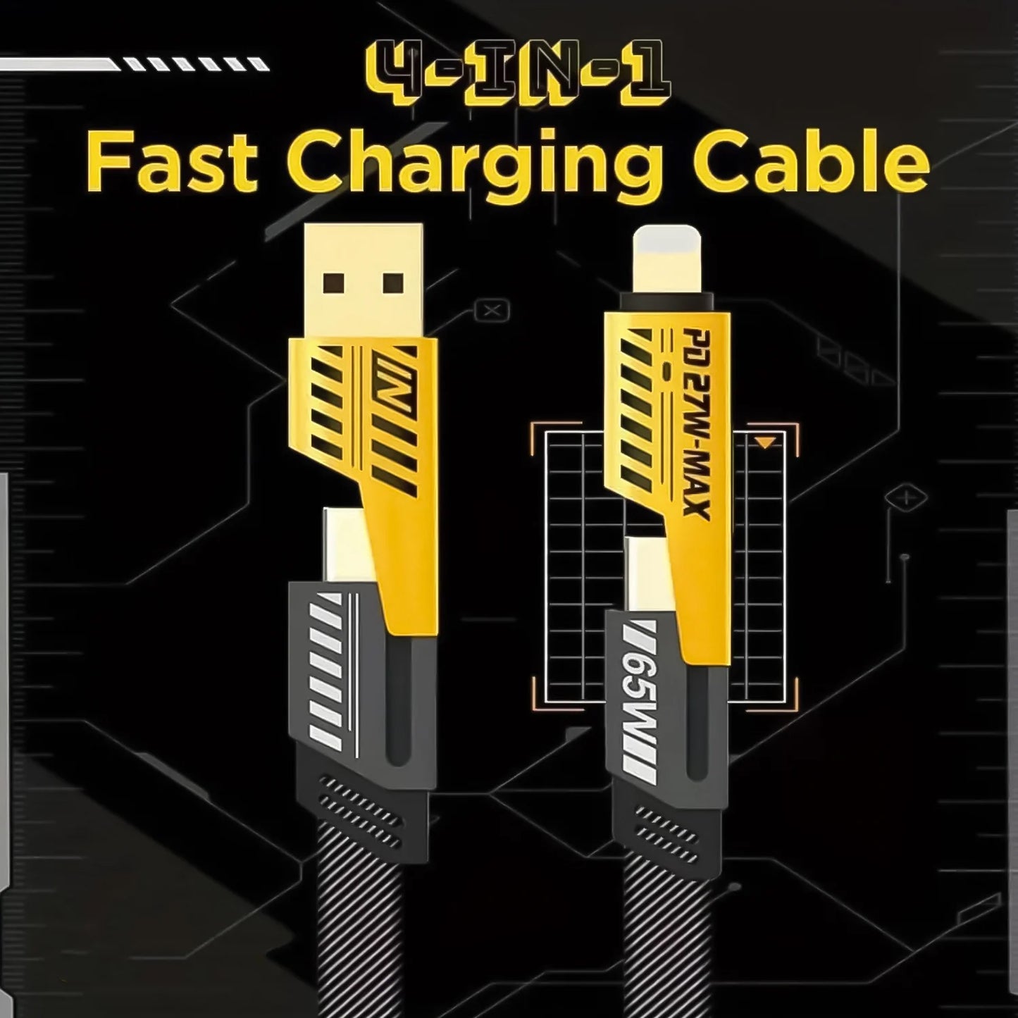 4 In 1 Charging Cable 65w Cable (1 Pc 1 Mtr.) - Springkart 