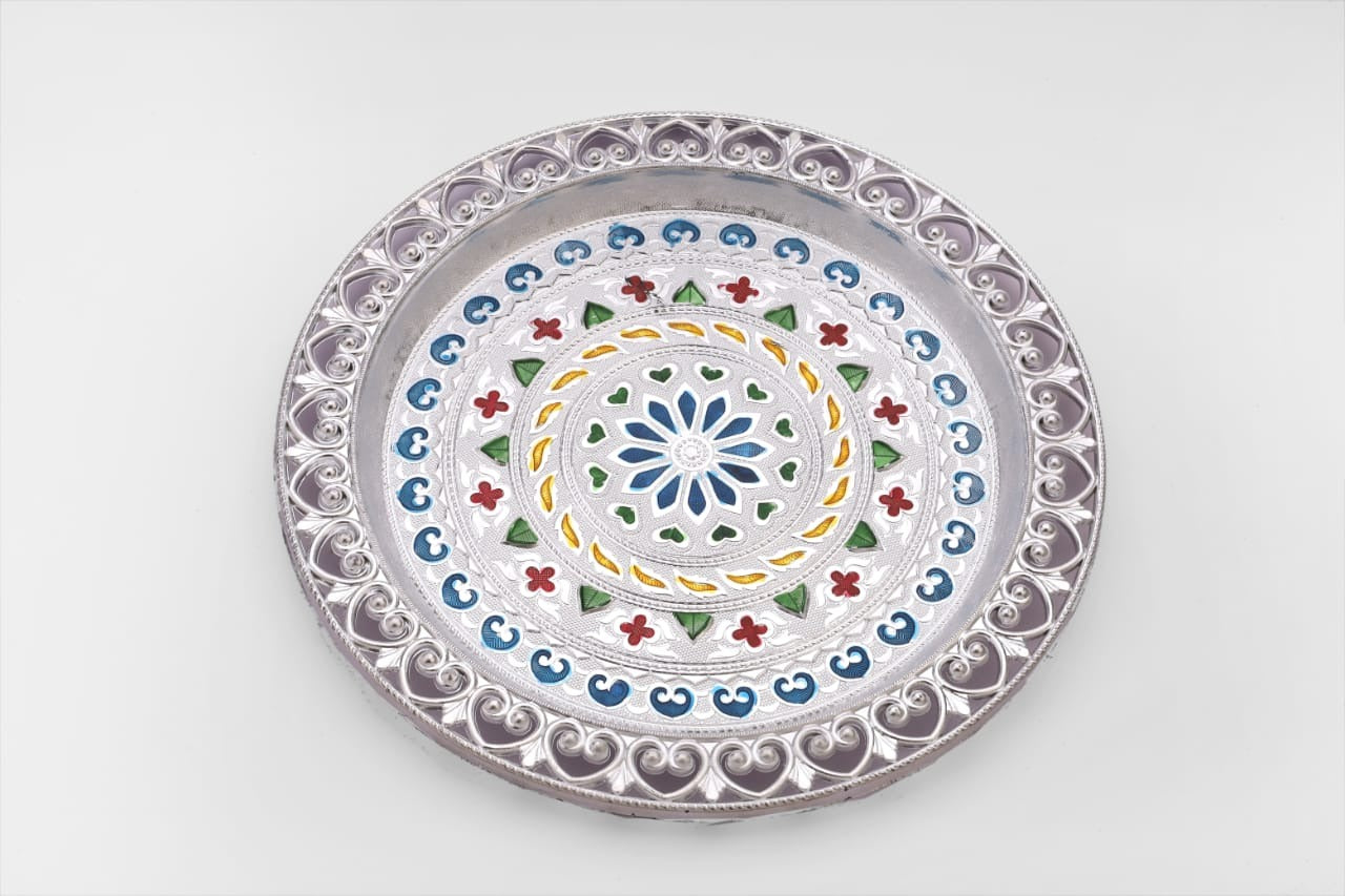Silver Plated Pooja Thali - Springkart 