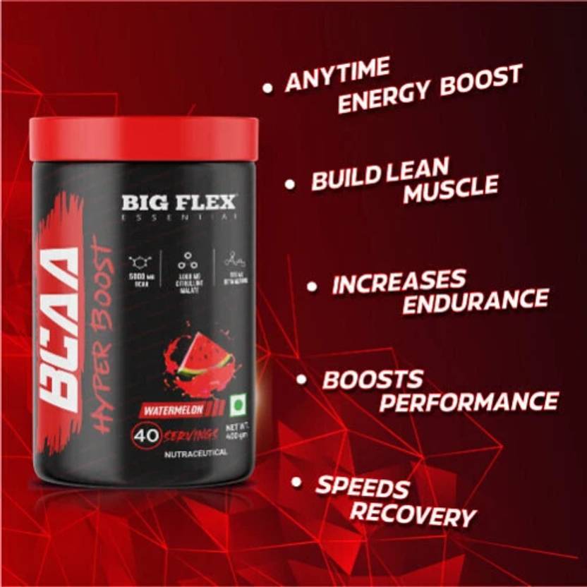 Bigflex Essential BCAA Hyperboost For Muscle Growth,Recovery & Endurance | 40 Servings | BCAA (400 g, Watermelon)